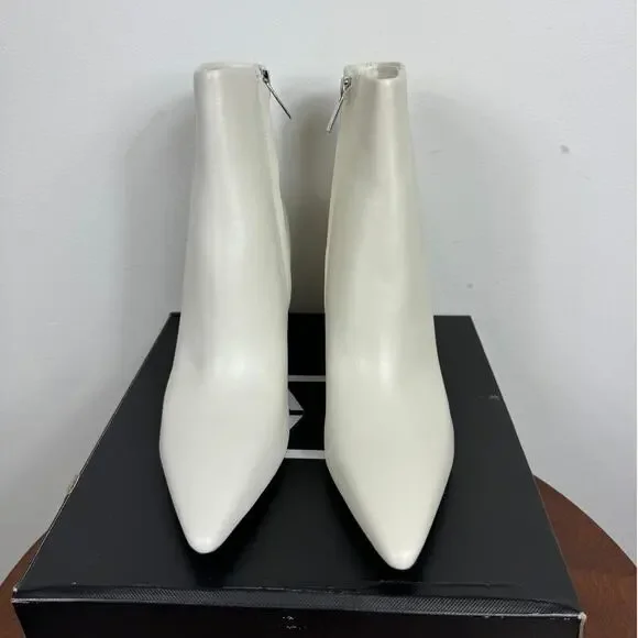 New Marc Fisher LTD Kulika Pointed Toe Bootie in Ivory Leather Women's Size 7.5 - Picture 2 of 9